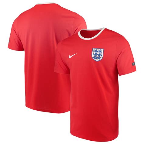Nike England National Team Red Ringer Crest T Shirt