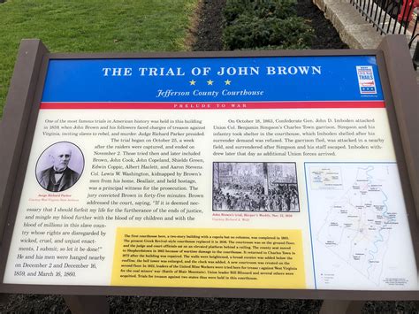Historic Sign John Brown Trial Charles Town West Virginia Paul