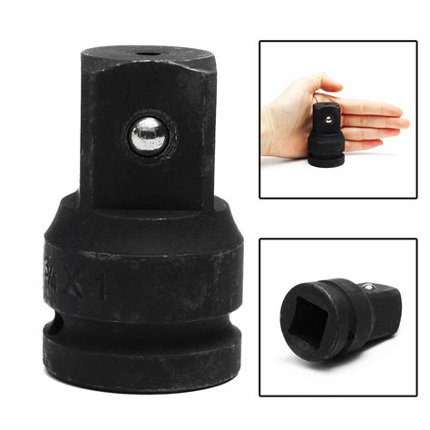 34 To 1 Inch Drive Black Air Impact Socket Adapter Reducer Heavy Duty