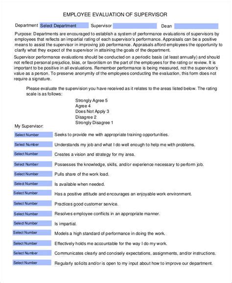 FREE Employee Evaluation Form Samples Templates In PDF MS Word