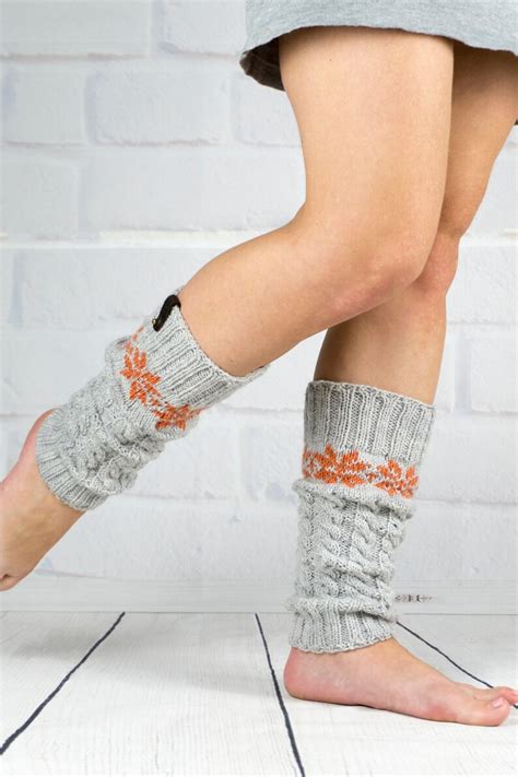 Leg Warmer Dance Yoga Ballet Hand Knit Legwarmers Gray Color Etsy