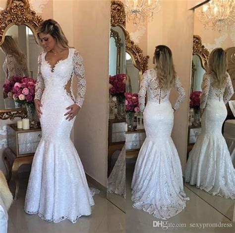 Find great deals on ebay for long sleeve wedding dress. Lace Long Sleeve Mermaid Wedding Dresses 2017 Elegant ...