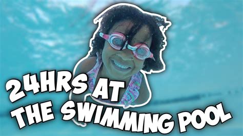 24 Hours At The Swimming Pool Challenge Youtube
