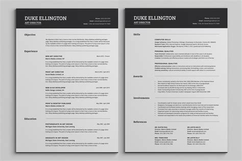 It's easy to use and customize. Two Pages Classic Resume CV Template ~ Resume Templates on ...