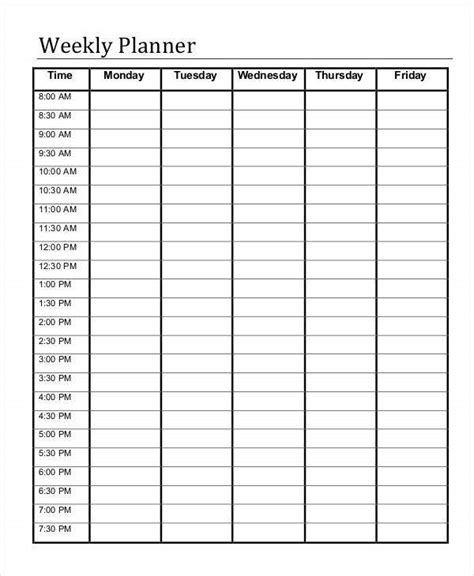 Printable Weekly Planner Template Pdf Printable Weekly Planner