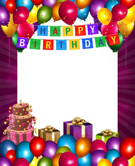 Happy Birthday With Balloons Transparent Png Frame Fotos De