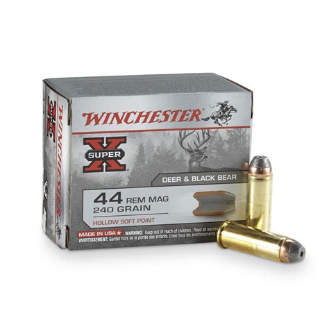 Winchester Super X Handgun 44 Rem Magnum 240 Grain Hsp 20 Rounds