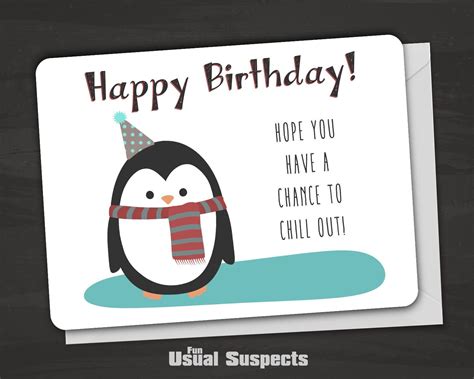 Need to mail your card in a hurry? Happy Birthday Card with Penguin | Birthday cards for ...