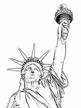 Liberty Statue Coloring Cleveland Grover Drawing Line Getdrawings sketch template