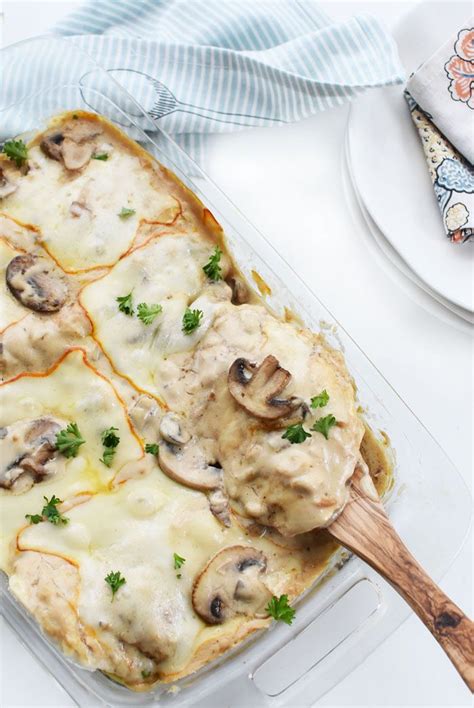 Here's a delicious chicken and mushroom bake recipe using campbells cream of mushroom soup. Cream of Mushroom Chicken Bake with Cheese | Recipe | Chicken mushroom recipes, Creamy chicken ...