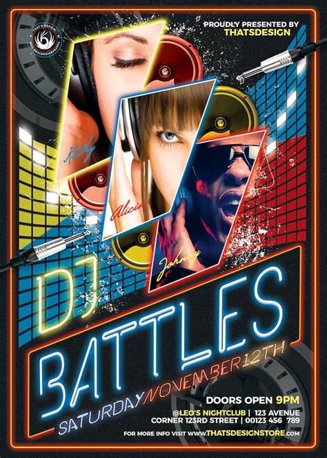 Dj Battle Flyer Template Party Flyers For Photoshop
