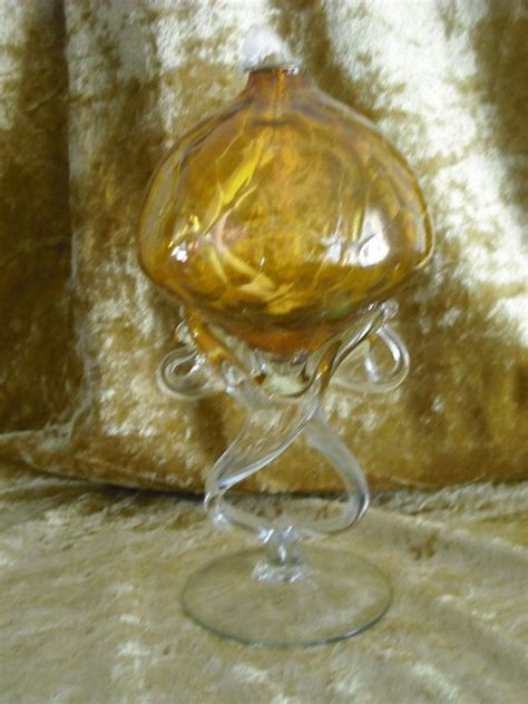 Vintage Hand Blown Polish Glass Mushroom Oil Lamp By Subrosamagick 20 00 Glass Mushrooms Oil