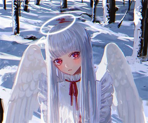 Anime Angel White Hair Hd Wallpaper Peakpx