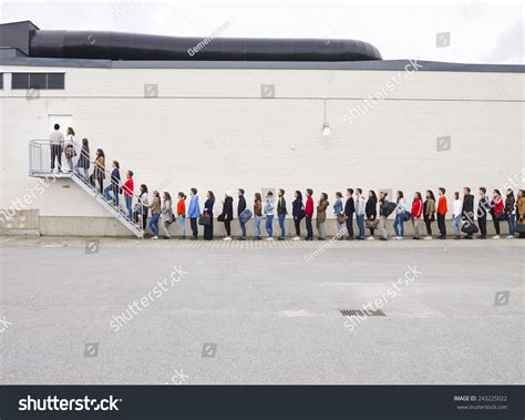 Large Group Of People Waiting In Line Stock Photo 243225022 Shutterstock