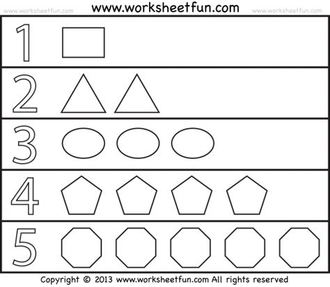 shapes and numbers | Free printable worksheets, Printable worksheets, Worksheets for kids