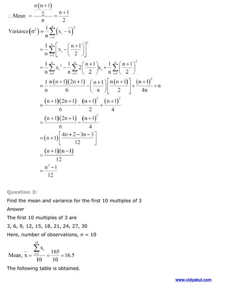 Class 11th Math Statictics Ncert Solution Cbse 2023