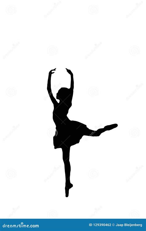 Elegant Ballerina Silhouette Of A Young Ballet Dancing Girl On Pointe