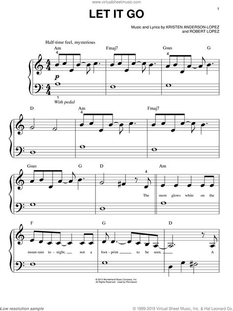 Let it go sheet music idina menzel super easy piano. Lovato - Let It Go (from Frozen) sheet music for piano ...