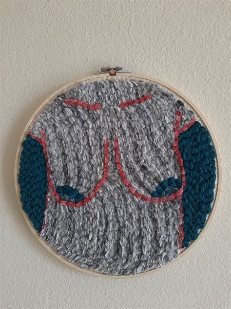 Nude Embroidery Punch Needle Art Nude Art Female Art Etsy