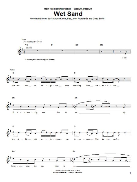 Wet Sand By Red Hot Chili Peppers Bass Tab Guitar Instructor