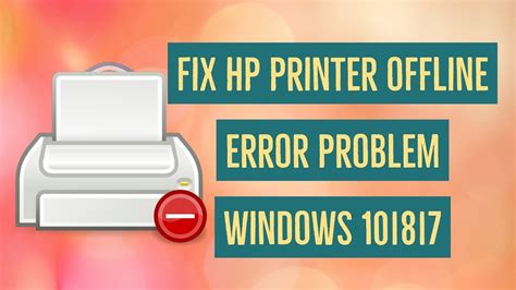 How To Fix Hp Printer Offline Problem Windows 1087 Error Youtube