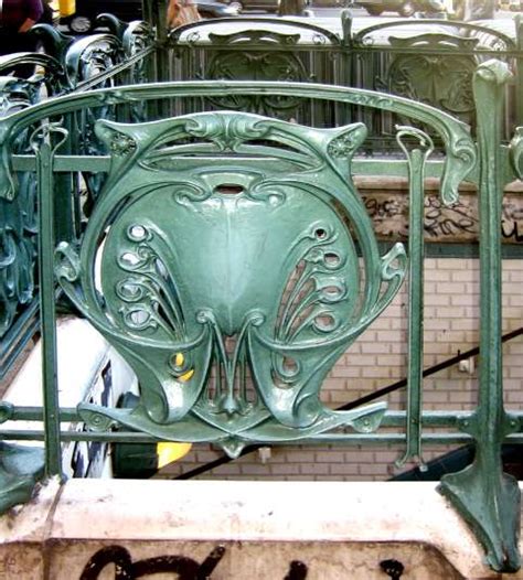 Shield And Railings Entrance To The Paris Métro By Hector Guimard