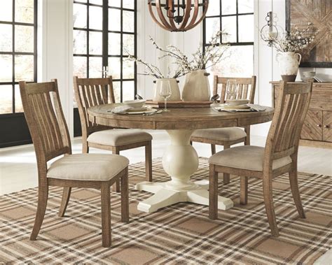 Ashley Grindleburg 6 Piece Round Dining Room Table Set D754 50tb 05 4