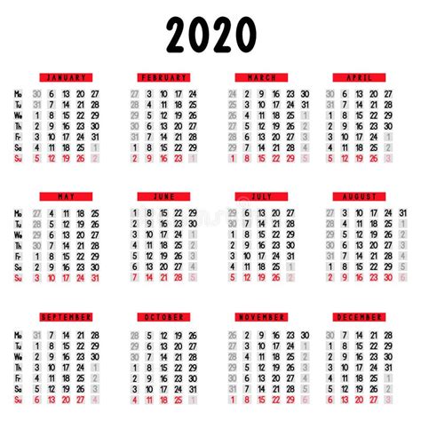 Calendar 2020 And 2021 Stock Illustration Illustration Of Office