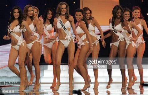 Miss Universe 2005 Contestants Dance In Swimsuits During The First