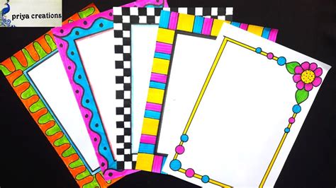 Easy Border Designs For Project File Pages Kids Art And Craft Images