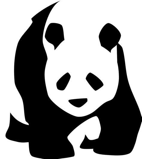 Panda À Pied Visage Noir Et Blanc Silhouette Bear Wall Decal Wall