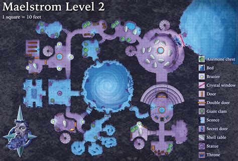 Maelstrom Level 2 Dungeon Underwater Lg Dungeon Maps Pathfinder Maps