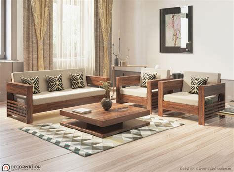 Lilian Solid Wood 5 Seater Livingroom Sofa Set Decornation
