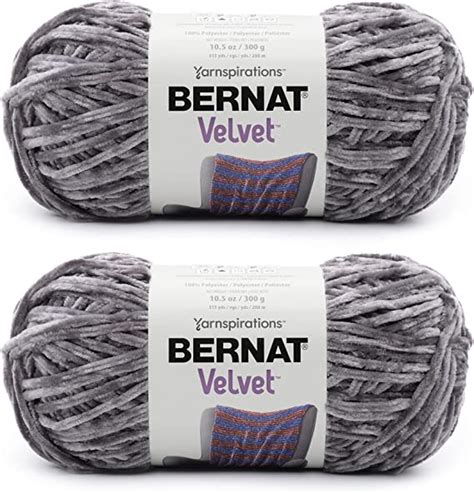 Bernat Velvet Vapor Gray Yarn 2 Pack Of 300g 10 5oz Polyester 5