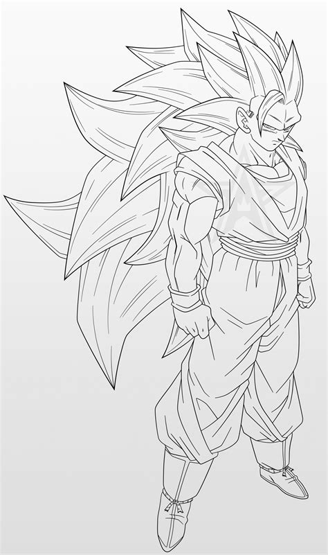 Showing 12 coloring pages related to goku ssj 4. Super Saiyan 3 Goku #1 Line-Art by AubreiPrince on ...