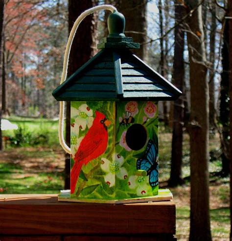 Cardinal Birdhouse Etsy Bird Houses Painted Unique Bird Houses