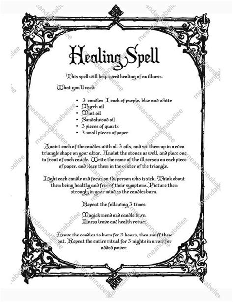 Witches Healing Spell Image Digital Clipart Instant Download Halloween