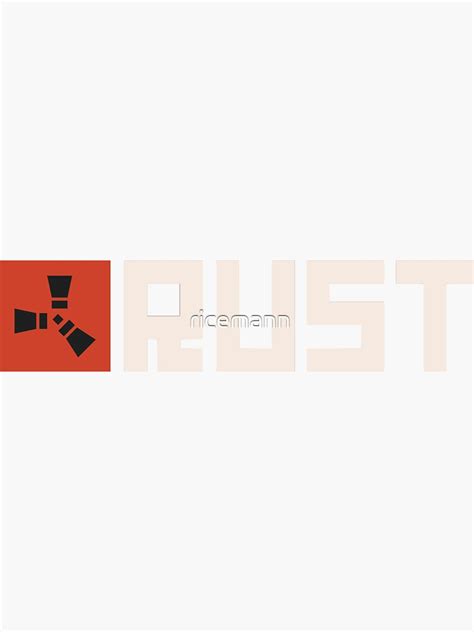 Rust Logo White Sticker For Sale By Ricemann Redbubble