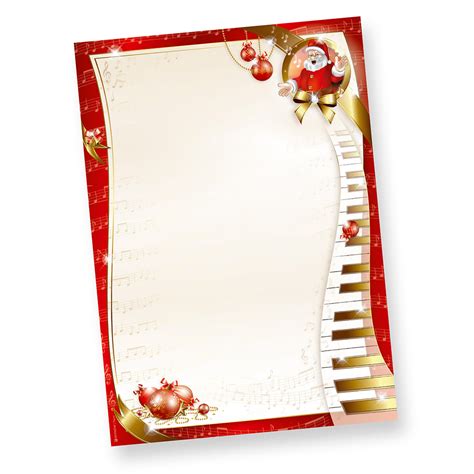 Und dieses weihnachtsbriefpapier mit der weihnachtsmaus die mit dem geschenkebeladenen. Weihnachtspapier Musik 250 Blatt Briefpapier Weihnachten ...