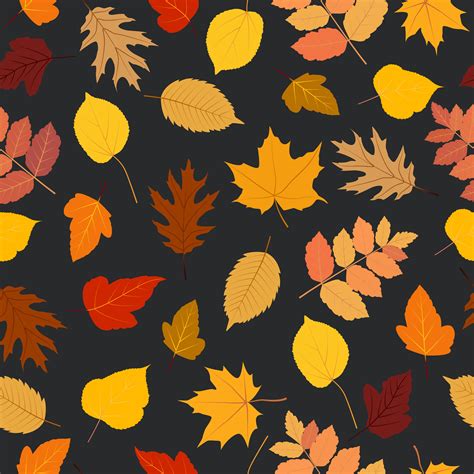 Seamless Pattern Autumn Colorful Leaves Background