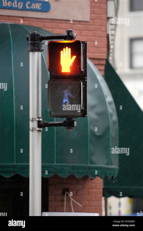 Pedestrian Stop Sign Stock Photo Alamy
