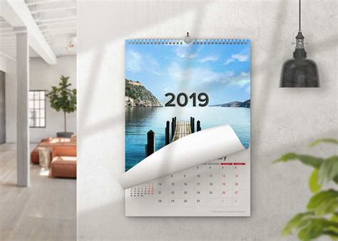 home wall calendar design mockup psd mockup  mockup