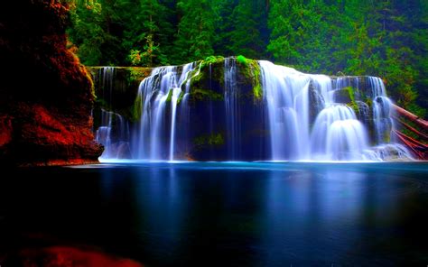 Red And Green Waterfall Wallpaper 1065 Wallpaperesque