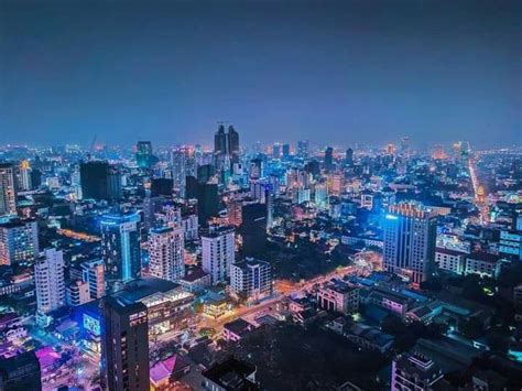 phnom penh city at night captivating skyline of cambodia s capital