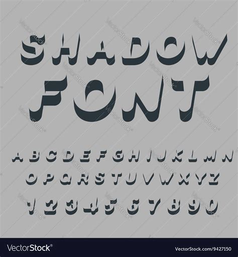 Shadow Font Set Letters Drop Shadow 3d Royalty Free Vector