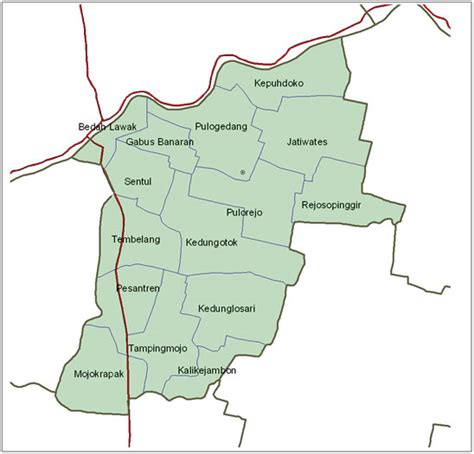 Takjub Indonesia Peta Kecamatan Kecamatan Di Kabupaten Jombang