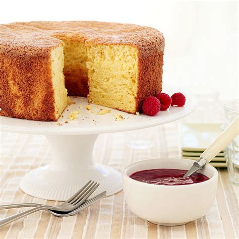 Most cakes are leavened with baking soda or powder, but here richard blais uses a siphon to add air to batter. Orange Passover sponge cake with raspberry sauce | Recipes ...