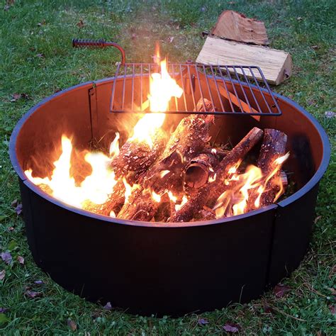 Sunnydaze 36 Inch Diameter Steel Campfire Ring With Rotating Detachable