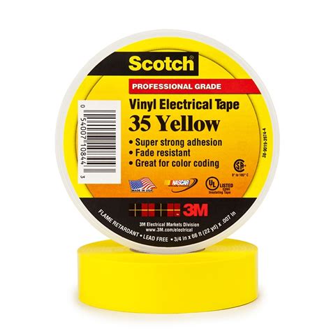 3m Scotch Vinyl Electrical Tape 35 Yellow