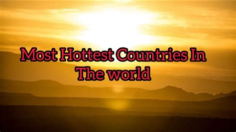 Most Hottest Countries In The World Info Buddy YouTube